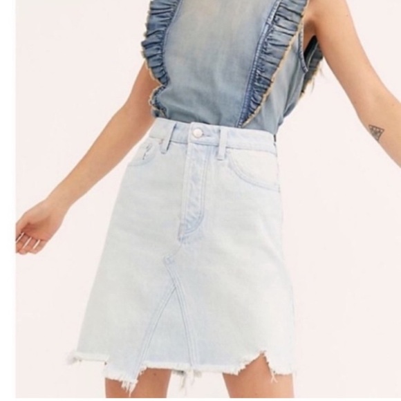 We The Free Denim Skirt Tidal Wave 27 - Picture 1 of 5